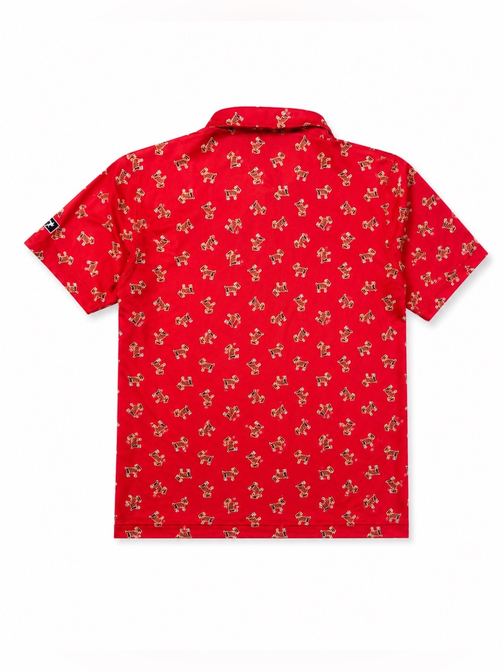 Waggle Golf The GOAT Sunday Red Tiger Stripe Goat Performance Polo Men’s Size L - Picture 3 of 11